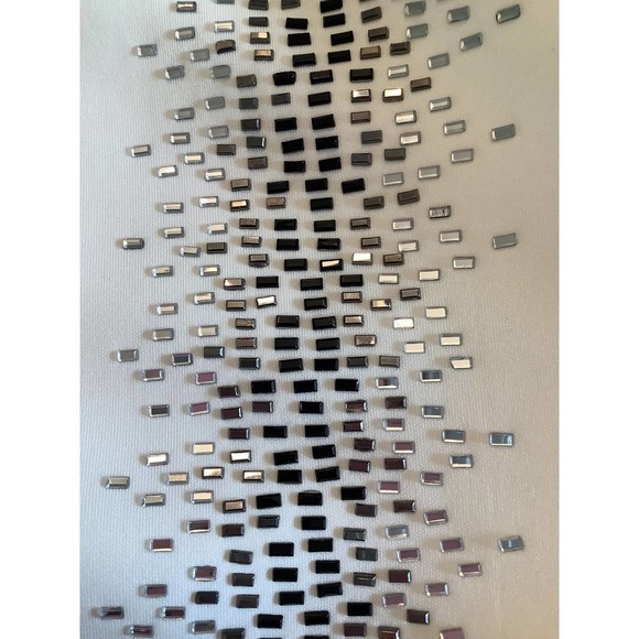 CALVIN KLEIN EMBELLISHED SCUBA  CREAM SLEEVELESS SHEATH DRESS 10 NWT - Picture 9 of 9